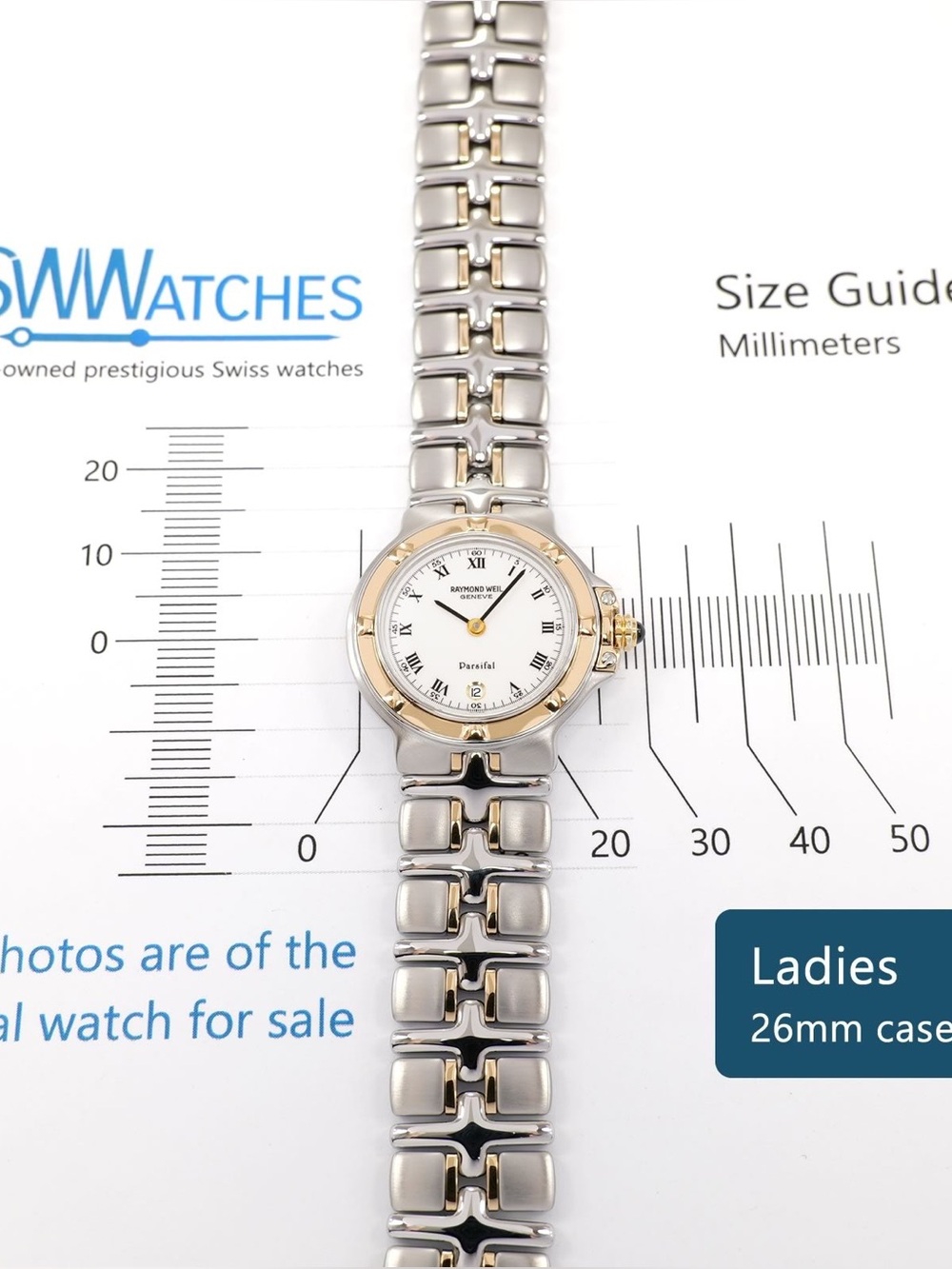 Raymond Weil Parsifal two-tone watch— silver stainless steel and 18k yellow gold - Picture 14 of 14